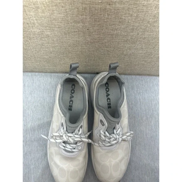 Coach C270 Sig Sneakers White‎ Monogram Lace Up Women's Size 9B - Picture 2 of 6